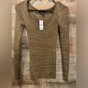 Ann Taylor Sparkle Scoop Neck Sweater XXS